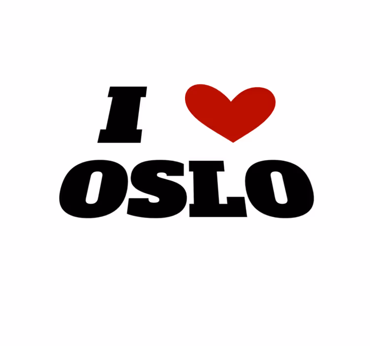 Jeg elsker oslo vinyl tæppe med sætninger - TenStickers
