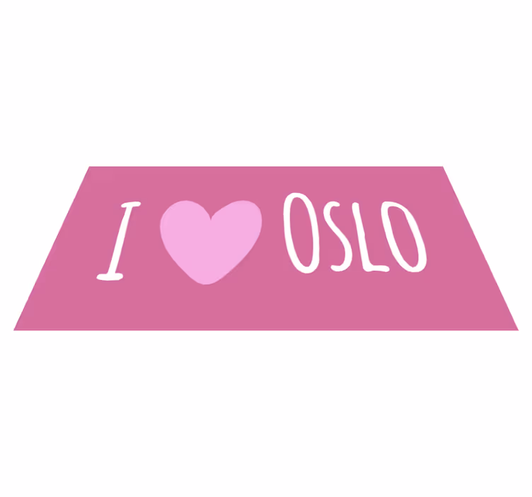 Jeg elsker oslos lyserøde design vinyl tæppe med sætninger - TenStickers