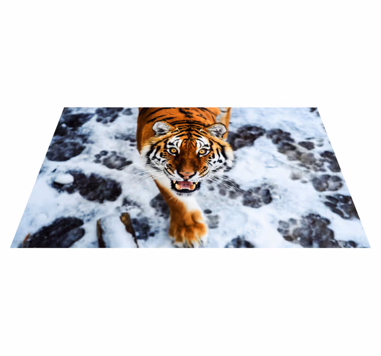 Dyr hårdt tiger dyr vinyl tæppe - TenStickers