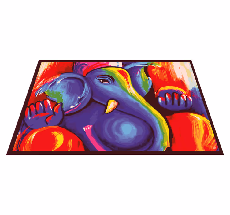 Moderne kunst elefant farverigt moderne tæppe - TenStickers