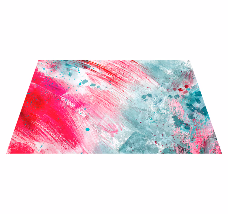 Vinyl tæppe abstrakt pink splash - TenStickers