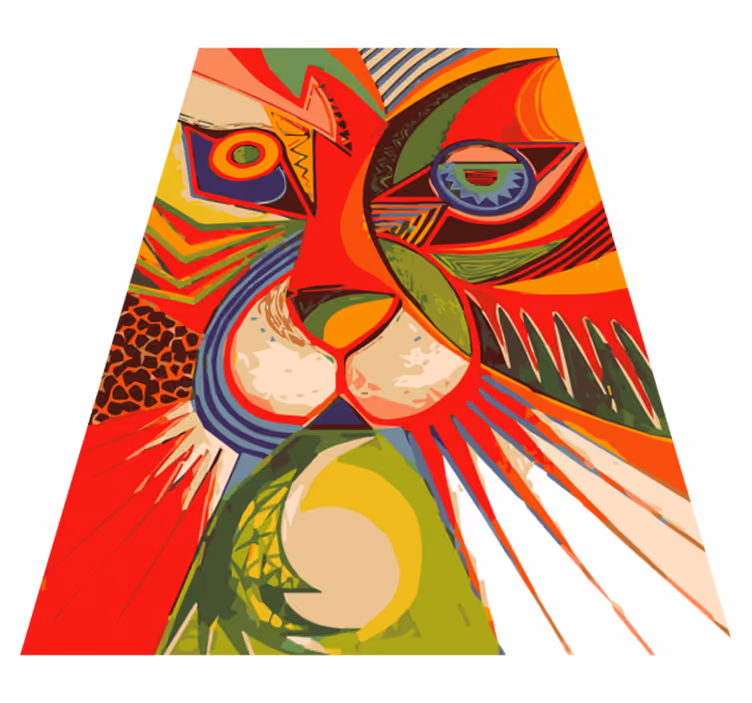 Moderne kunst geometrisk tiger vinyl tæppe - TenStickers