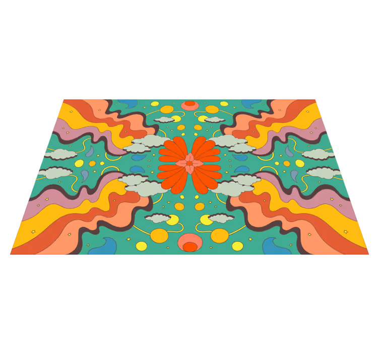 Moderne kunst psykedelisk vinyltæppe - TenStickers