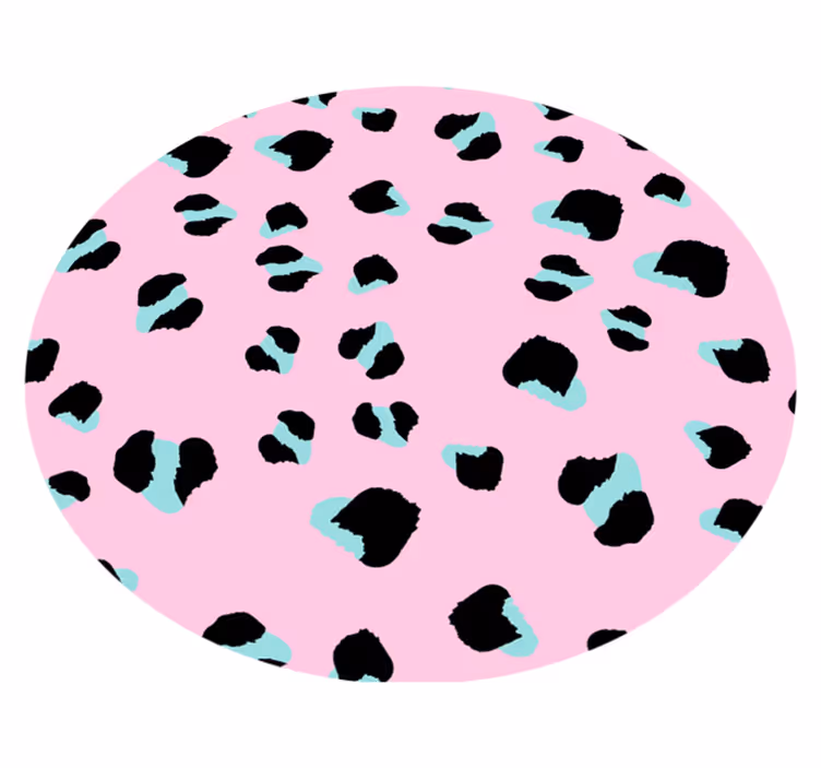 Lyserøde leopardpletter vinyltæppe med dyreprint - TenStickers