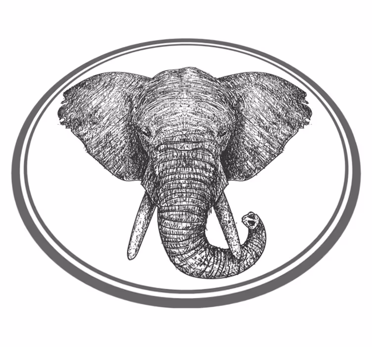 Grå elefant vinyltæppe med dyreprint - TenStickers