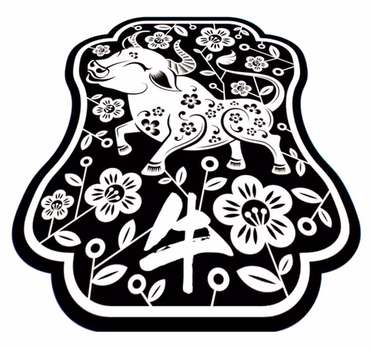 Elegant blomstertyr vinyltæpper med dyr - TenStickers
