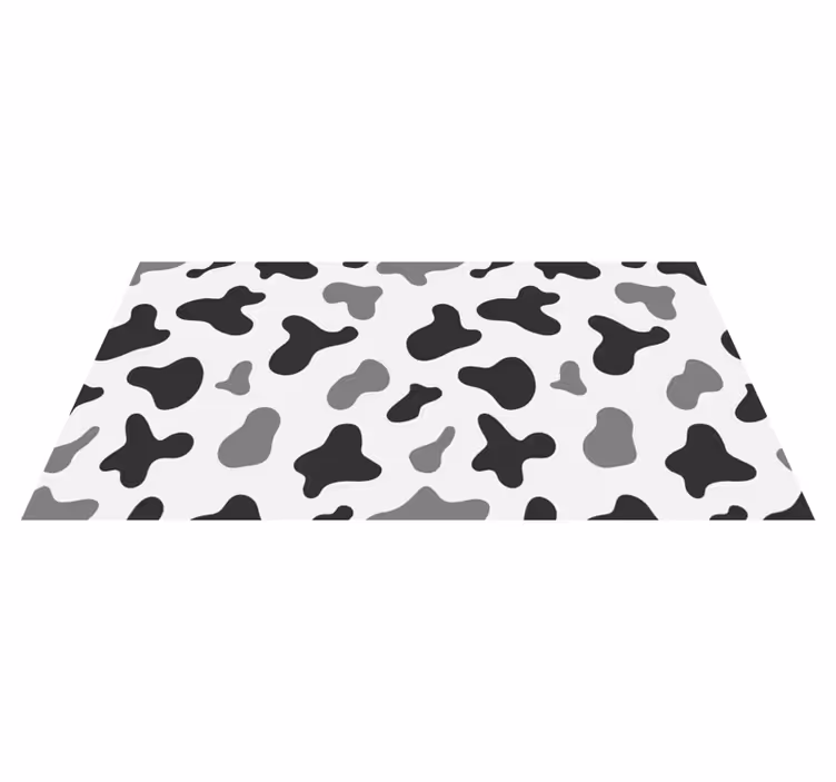 Grå ko pletter animalsk vinyl tæppe - TenStickers