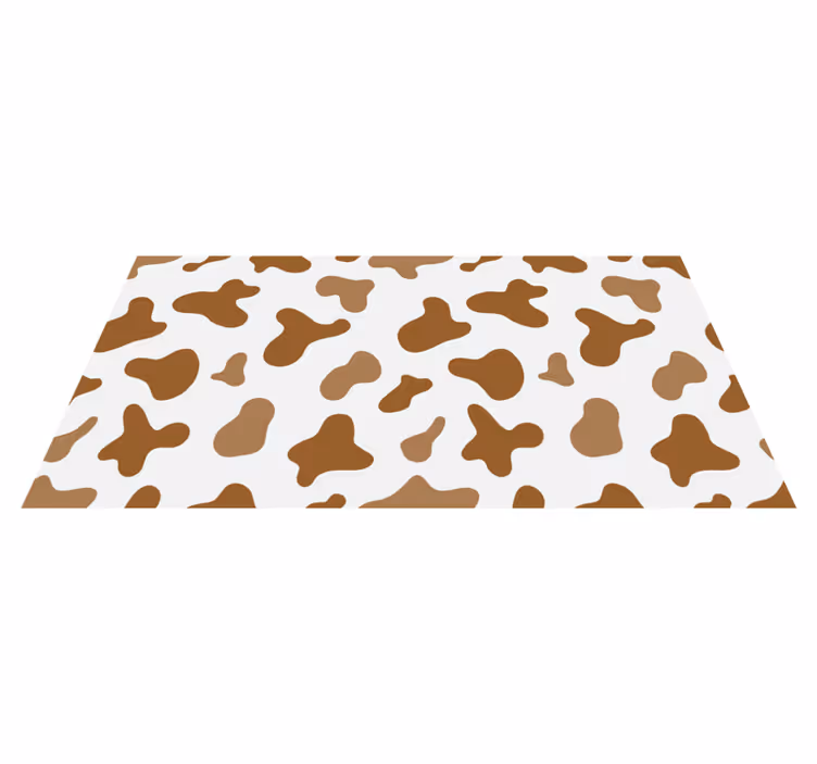 Brune ko pletter animalsk vinyl tæppe - TenStickers