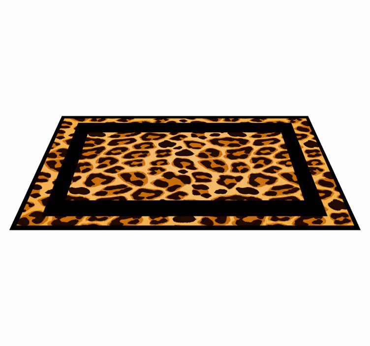 Rektangel leopardmotiv vinyltæppe med dyreprint - TenStickers