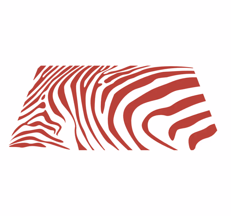 Rødt zebrastriber dyretryk vinyl tæppe - TenStickers