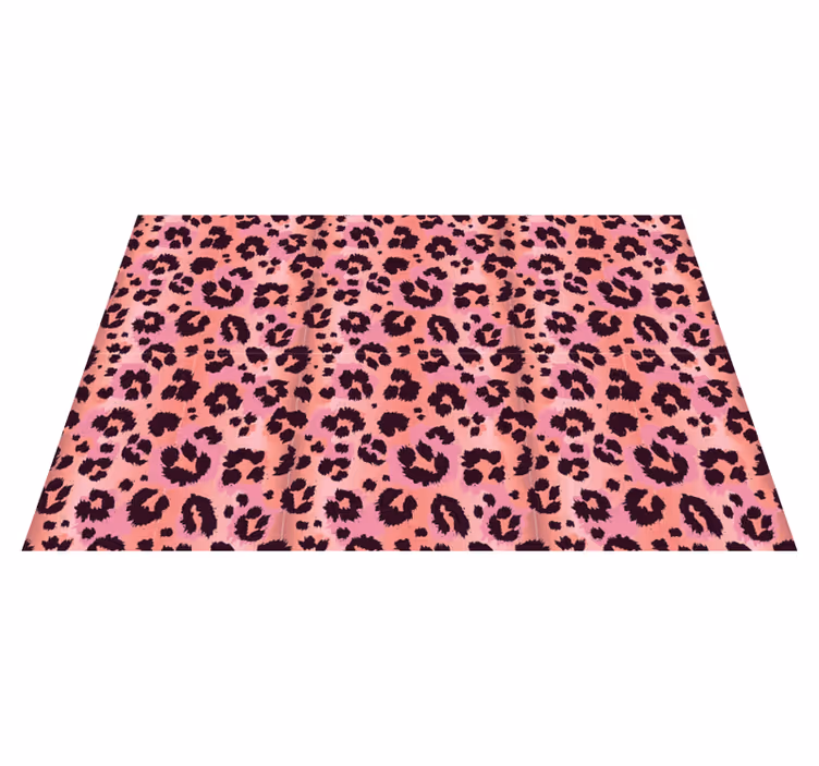 Pink leopard dyreprint vinyl tæppe - TenStickers