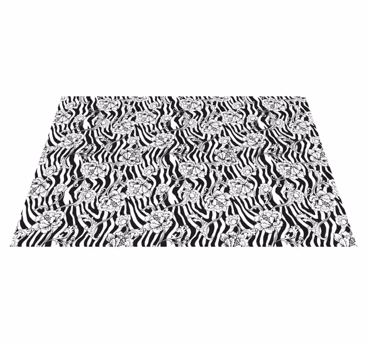 Zebra og blomster animalsk vinyltæppe - TenStickers