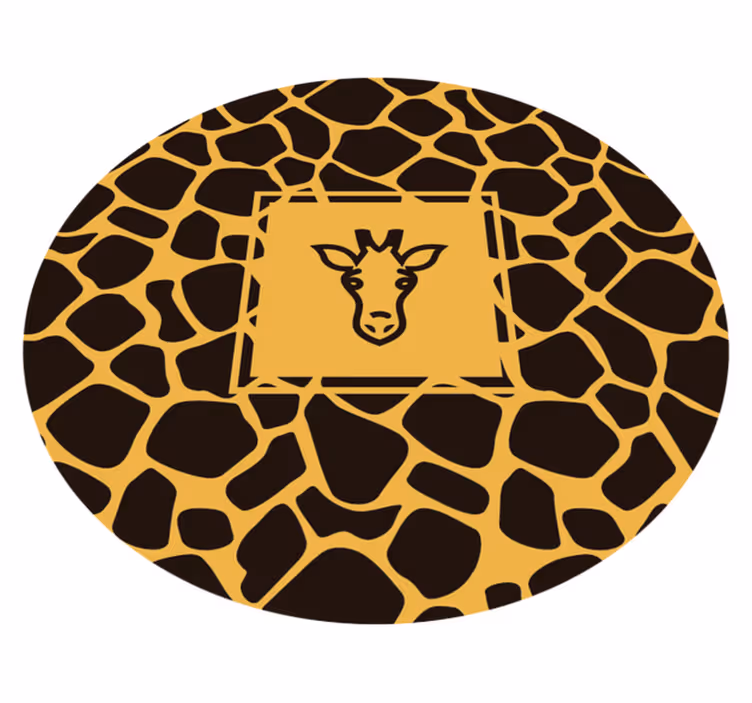Rundt girafmønster vinyltæppe med dyreprint - TenStickers