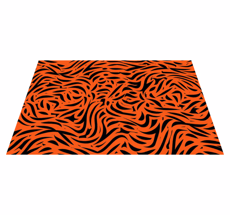 Dynamisk orange mønster vinyltæppe med dyreprint - TenStickers