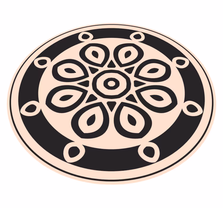 Elegant cirkulært motiv mandala vinyl tæppe - TenStickers