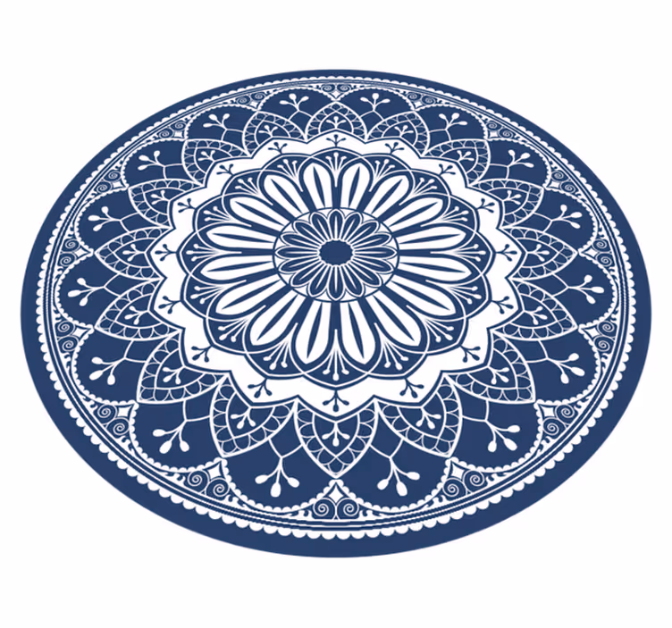 Marine botaniske sammensætning mandala vinyl tæppe - TenStickers