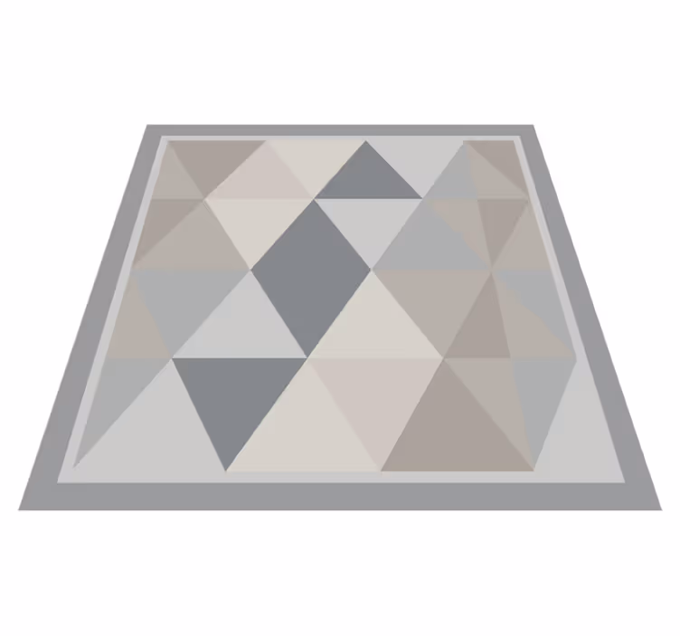 Trekantet grå harmoni geometriske vinyl tæppe - TenStickers