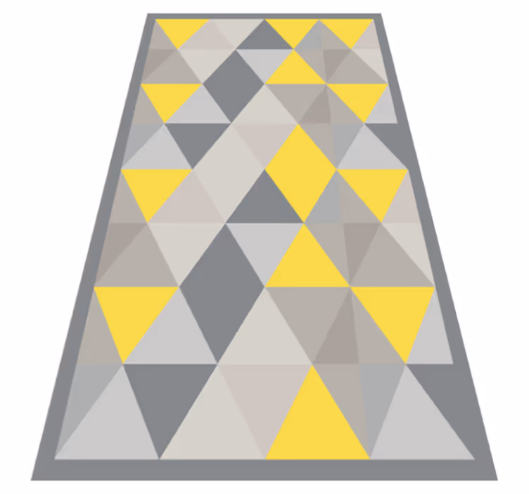Grå og gule trekanter geometriske vinyl tæppe - TenStickers