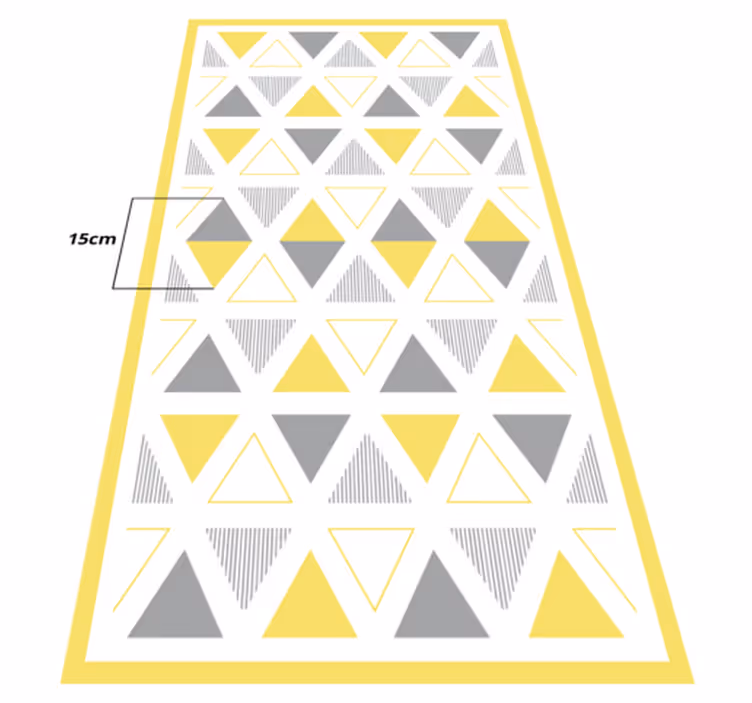 Gult trekantmønster geometriske vinyl tæppe - TenStickers