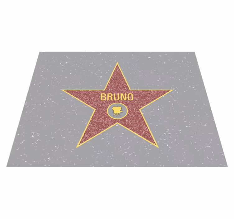 Stjernegenkendelse vinyl tæppe med navn - TenStickers