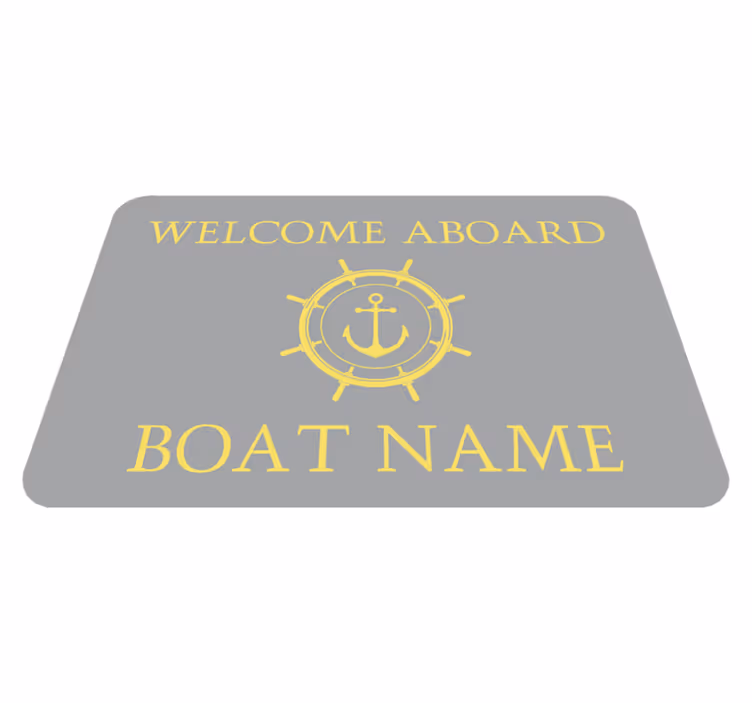 Nautisk velkomst vinyl tæppe med navn - TenStickers