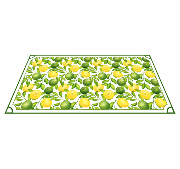 Citroner og limefrugter ramme frugter vinyl tæppe - TenStickers