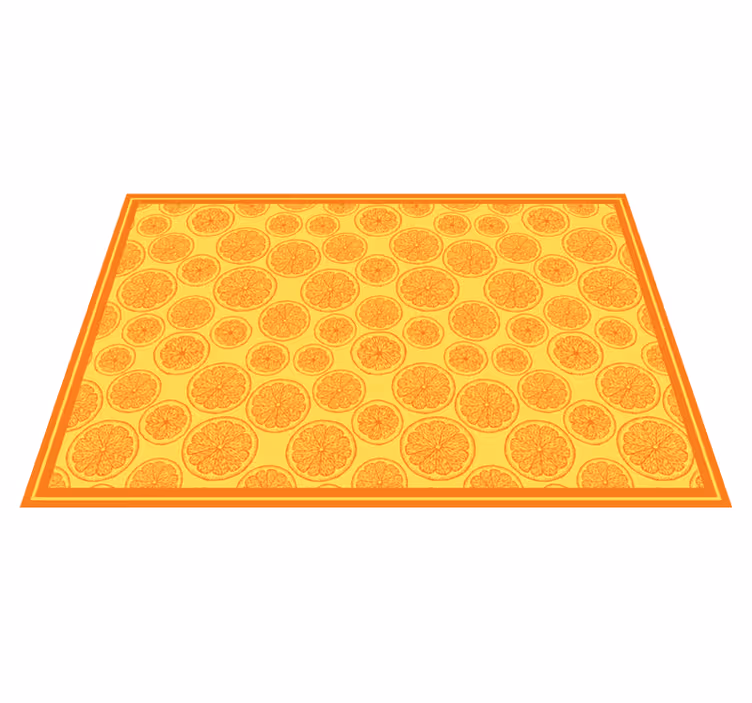 Alf hånd tegne mønster orange vinyl tæppe - TenStickers