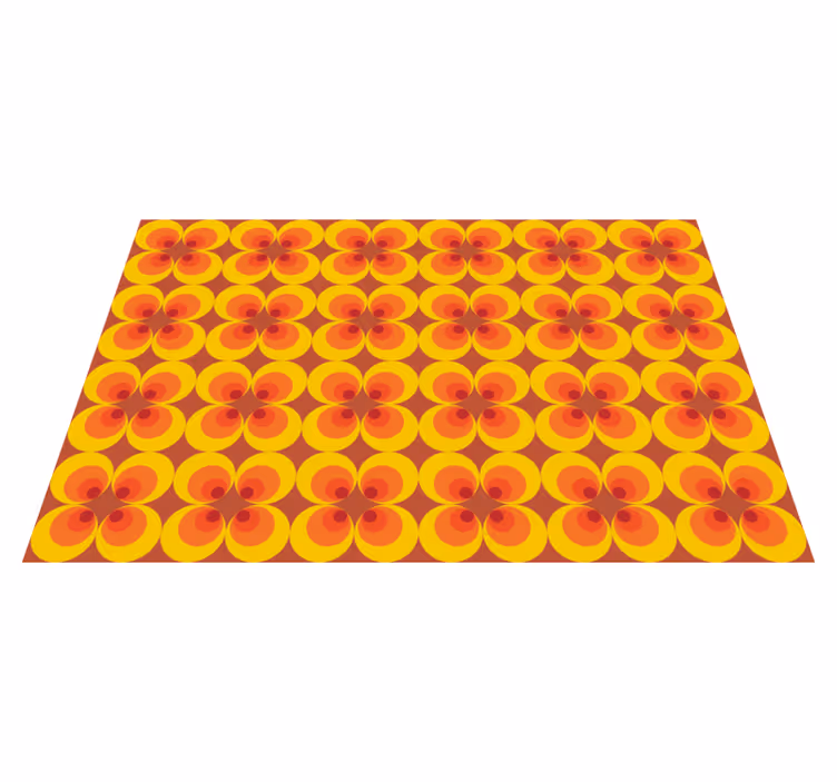 Blomsterformer vinyl tæppe med fliseeffekt - TenStickers