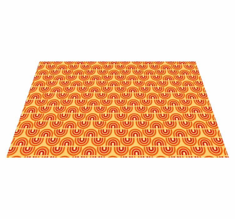 70s store bølger vintage tæppe - TenStickers