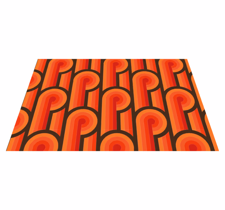 70'erne orange knude vintage tæppe - TenStickers