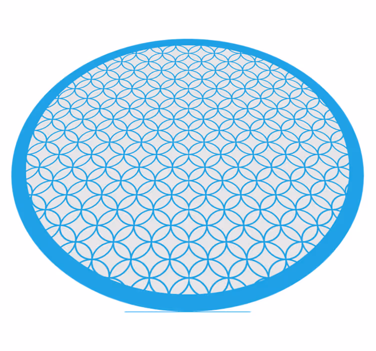 Cirkulært blåt elegant mønster geometriske vinyl tæppe - TenStickers