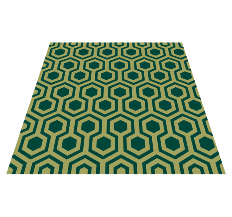 Vintage grønne hexagon fliser tæppe - TenStickers
