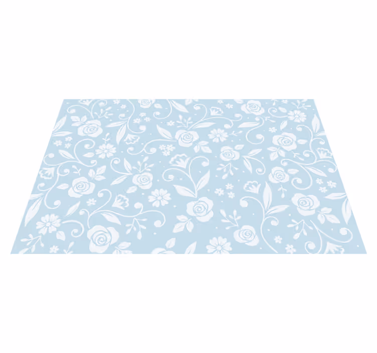 Blomstermønster blues Blomster og planter vinyltæppe - TenStickers