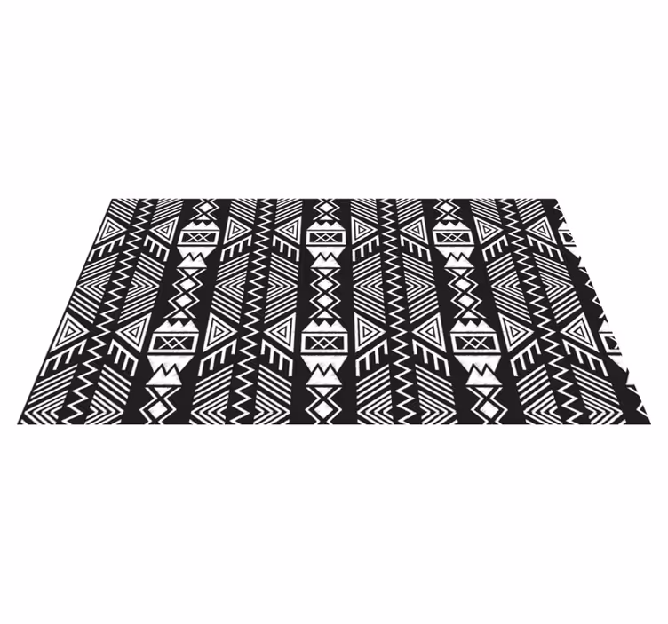 Mørkt aztec geometrisk vinyltæppe - TenStickers