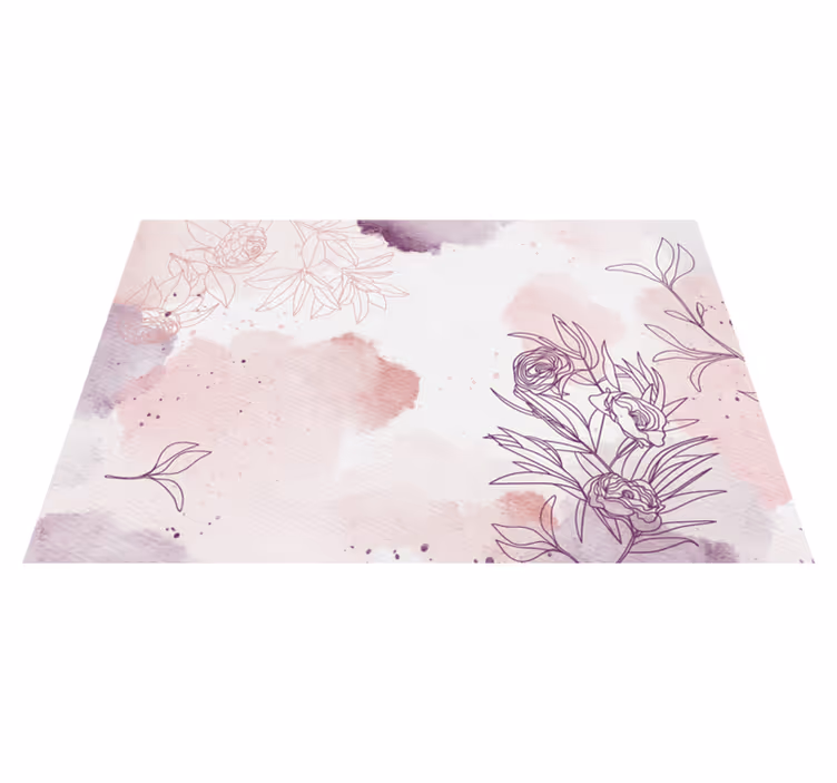 Subtile pastelblomster vinyltæppe - TenStickers