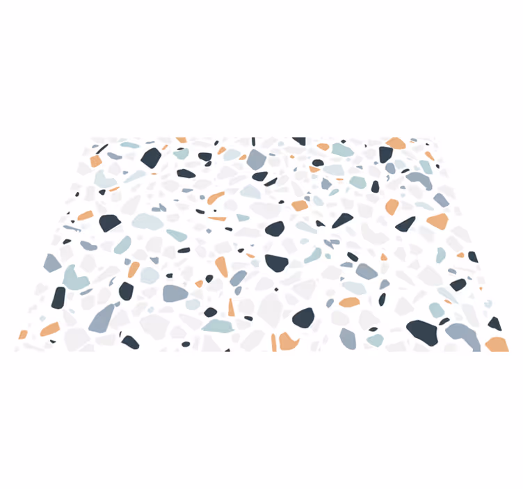 Hvide og sorte sten mosaik vinyl tæppe - TenStickers
