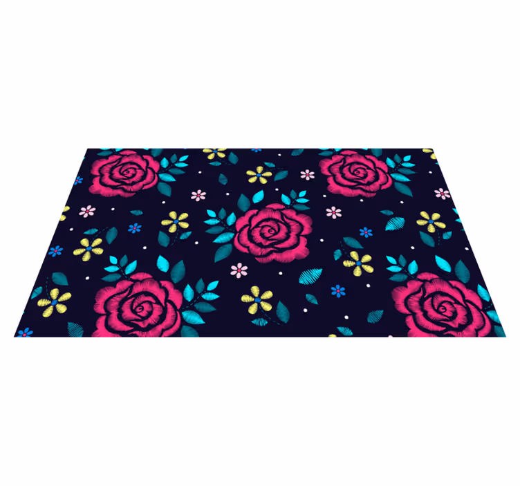 Levende blomstermotiv Blomster og planter vinyltæppe - TenStickers