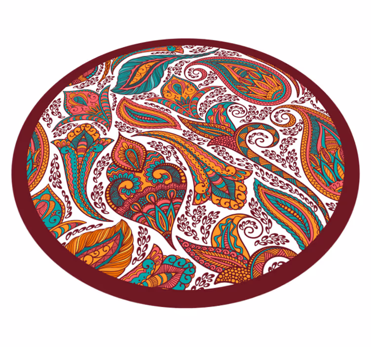 Farverige hvirvlende mønstre mandala vinyl tæppe - TenStickers