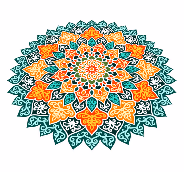 Strålende cirkeldesign mandala vinyl tæppe - TenStickers