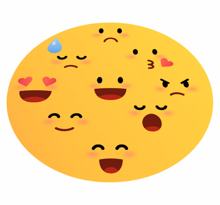Emoji står over for vinyl gulvtæppe - TenStickers