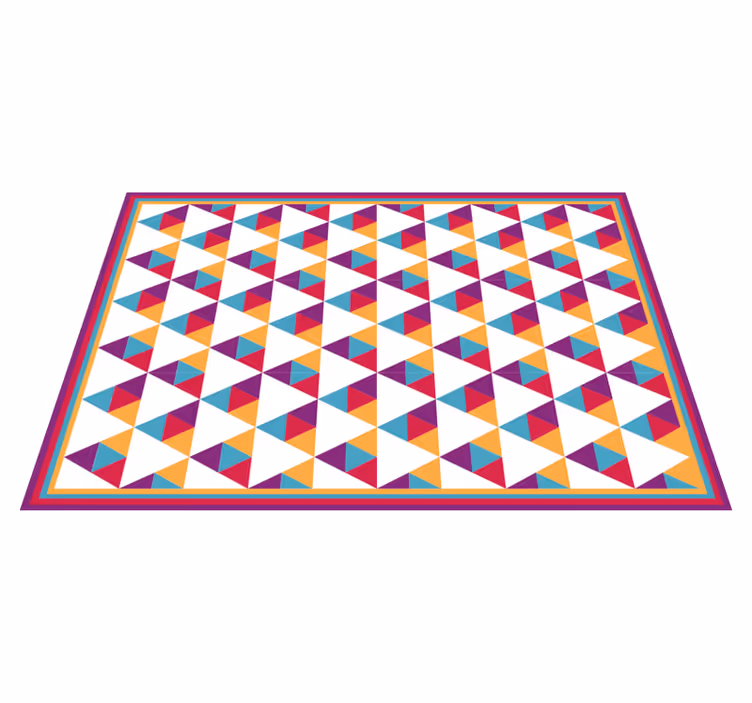 Levende trekantet motiv geometriske vinyl tæppe - TenStickers