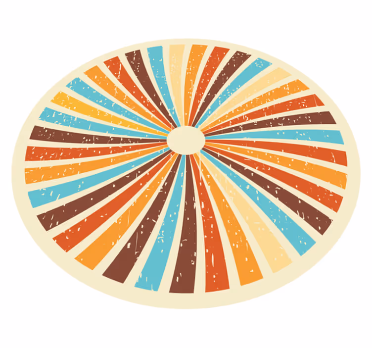 Retro strålende mønster vintage vinyl tæppe - TenStickers