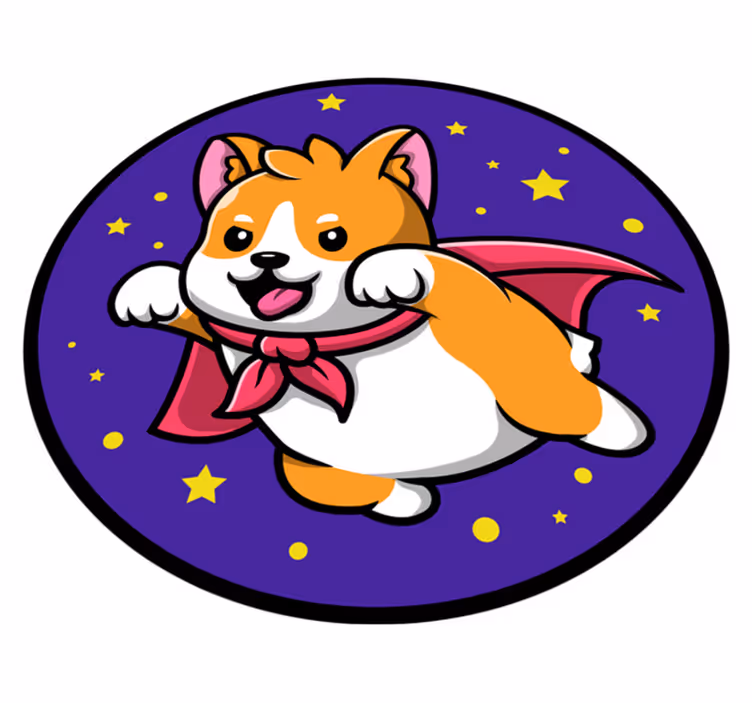 Hund tegneserie dyr vinyl tæppe - TenStickers
