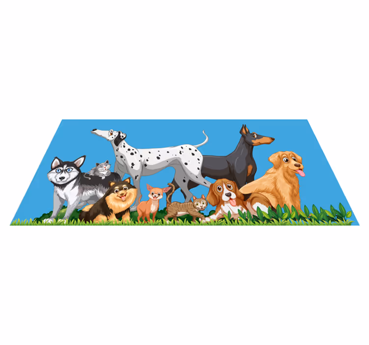 Forskellige hunde dyr tæppe - TenStickers