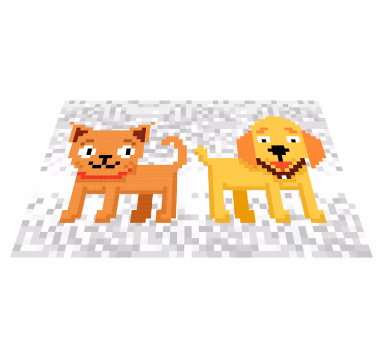 Pixel kunst kæledyr dyretæppe - TenStickers