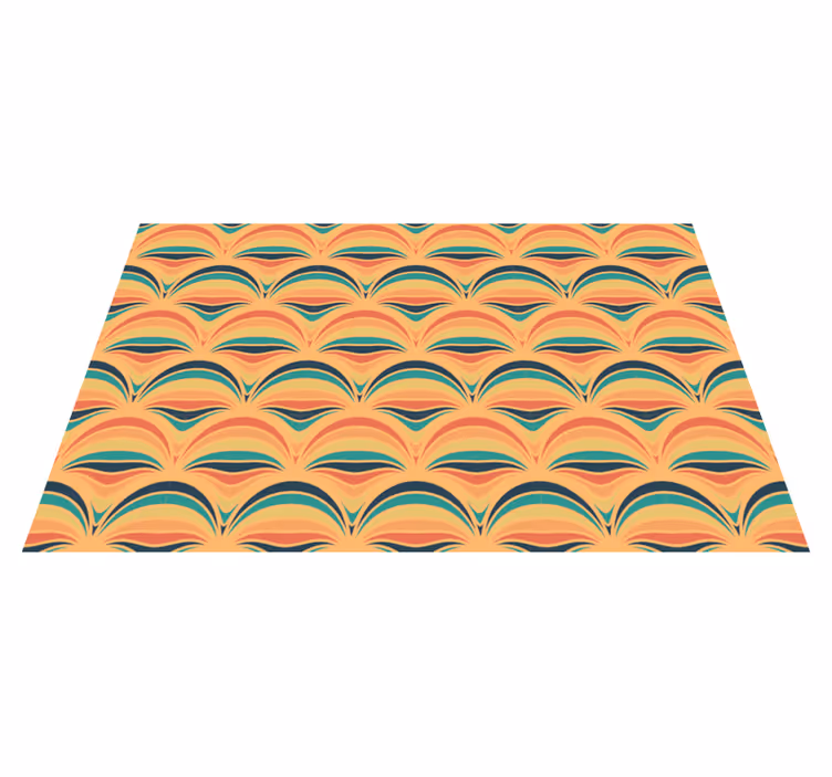 70'ers orange linjer geometriske tæpper - TenStickers