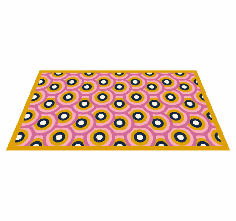 Cirkulær farvefusion geometriske vinyl tæppe - TenStickers