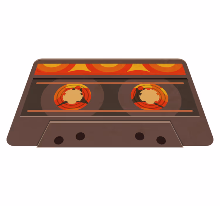 Retro kassette illustration moderne vinyl tæppe - TenStickers