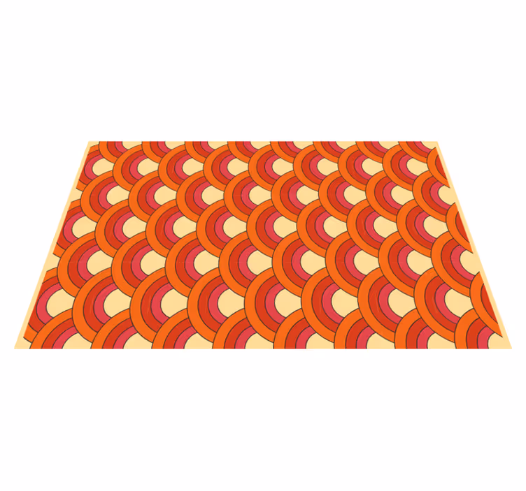 Levende bølgemotiver geometriske vinyl tæppe - TenStickers