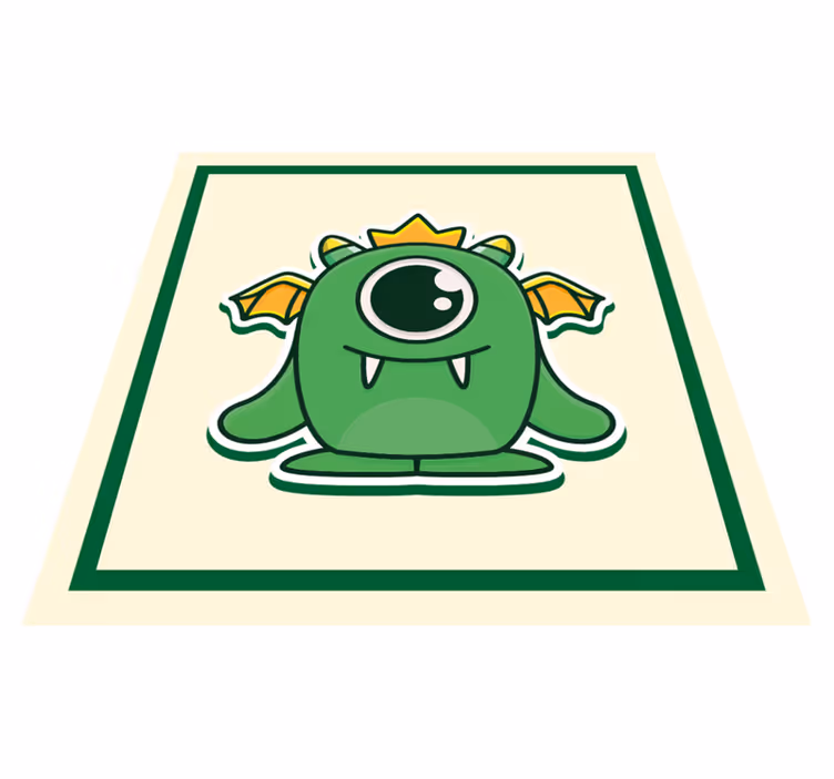 Sød monster trold etnisk vinyl tæppe - TenStickers